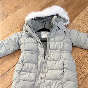 Abercrombie Kids Light Gray Jacket with Faux Fur Lining